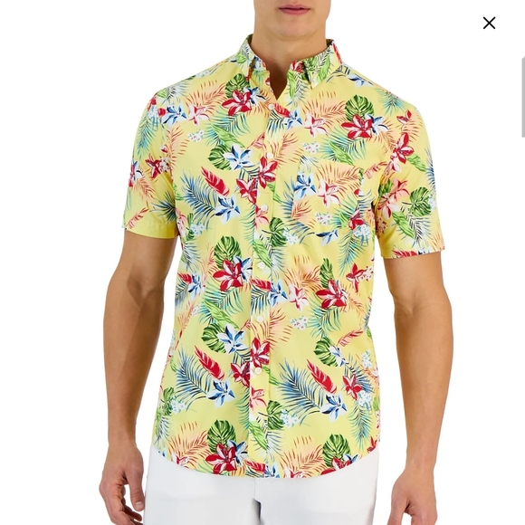 Club Room Monet Tropical Floral Hawaiian Short Sleeve Button Down Shirt XXL - Picture 1 of 8